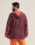 Patterned jacquard hooded sweater with long sleeves and pockets